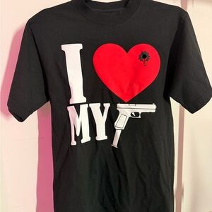 Black and Red Graphic T-Shirt